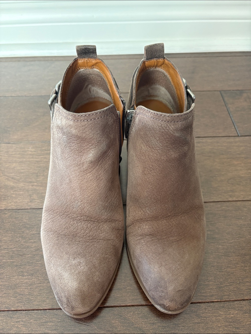 Franco Sarto Taupe Suede Ankle Booties